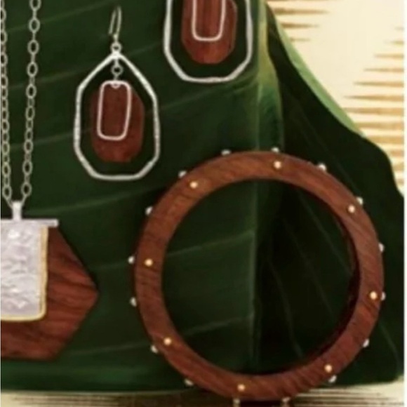 Silpada silver Brass and Crystal Studded Wooden Bangle Bracelet B3302 - Picture 11 of 11